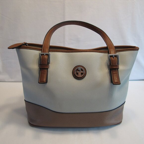Giani Bernini Handbags - Giani Bernini Cream and Tan Purse/Handbag/Shoulder Bag